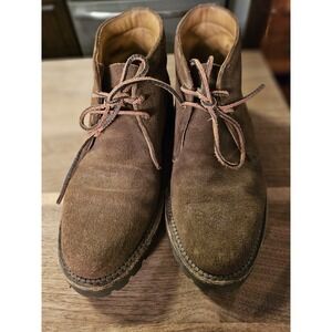 Walk Over Lace Up Chukka Boots, Brown Suede, Vibram Sole Mens Size 7 Hard Toe